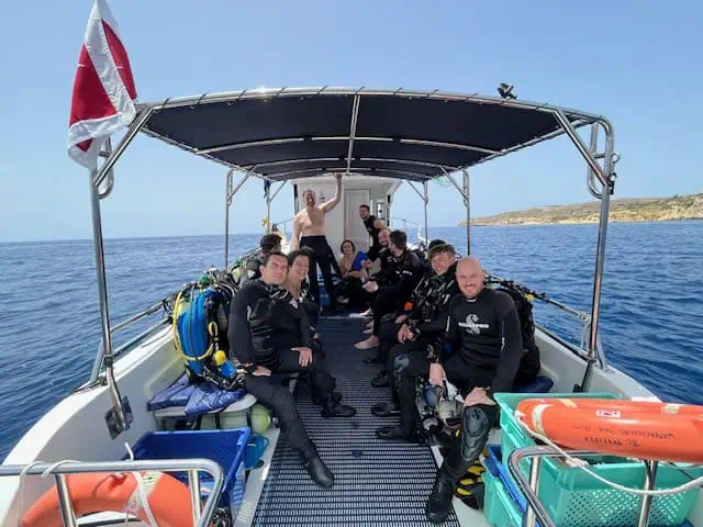 Boat dive in Malta, Group diving from boat in Malta and Gozo
